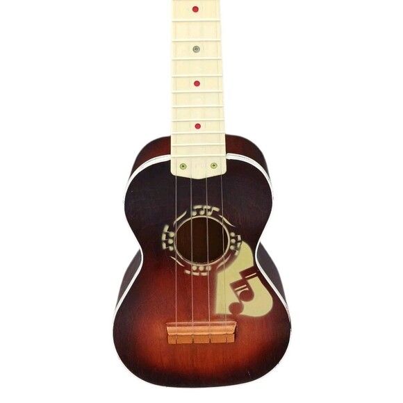 Vintage RARE 1950s Harmony Red Stencil Ukulele Playable 4 String Wooden USA Made - Picture 2 of 12